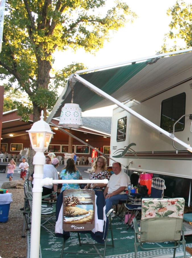 white recreational vehicle parked on a scenic road